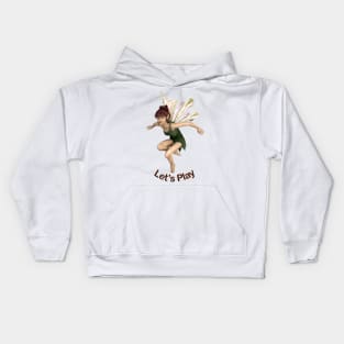 Let's Play No Limits cute elf fairy faerie flying through air dragon wings Kids Hoodie